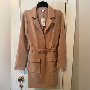 Kit + Sky tan trench style dress - new with tags - size Large